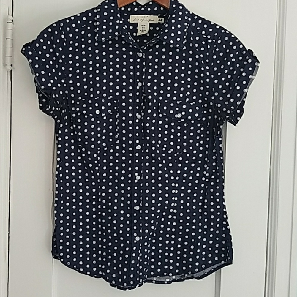 3/$20 H&M L.O.G.G. - Navy Blue Button Down Blouse